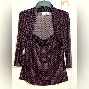 LADIES PINK, BLACK & WHITE TOP